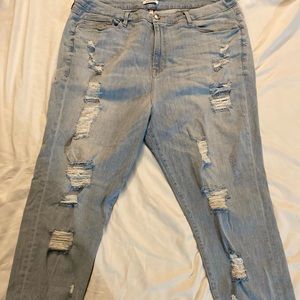 Light blue ripped good american good legs jeans plus size 24